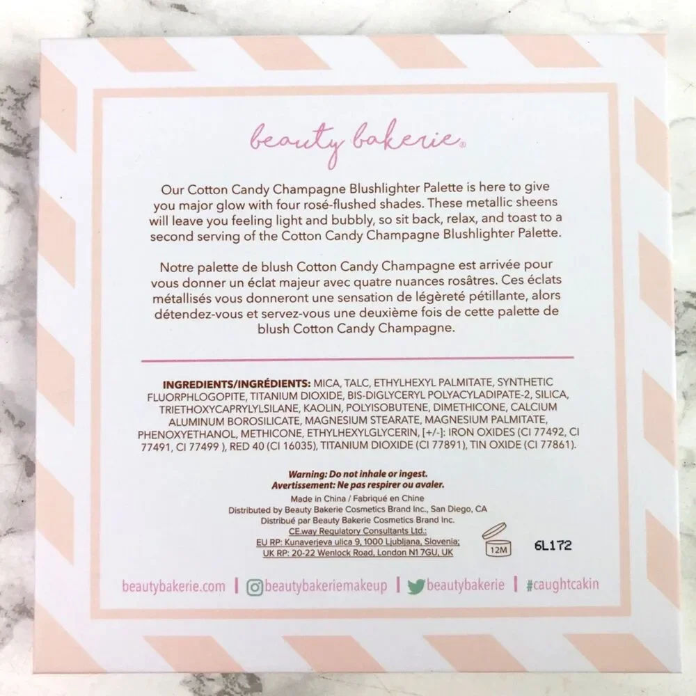 NIB Beauty Bakerie Cotton Candy Champagne Blushlighter Palette